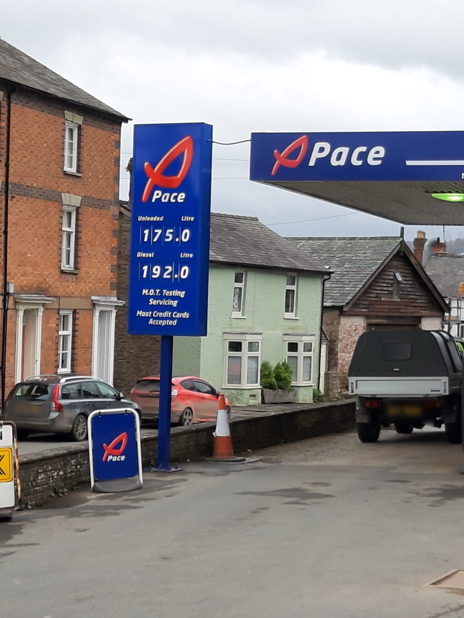 Fuel prices at a petrol station in Presteigne on March 9, 2022. 