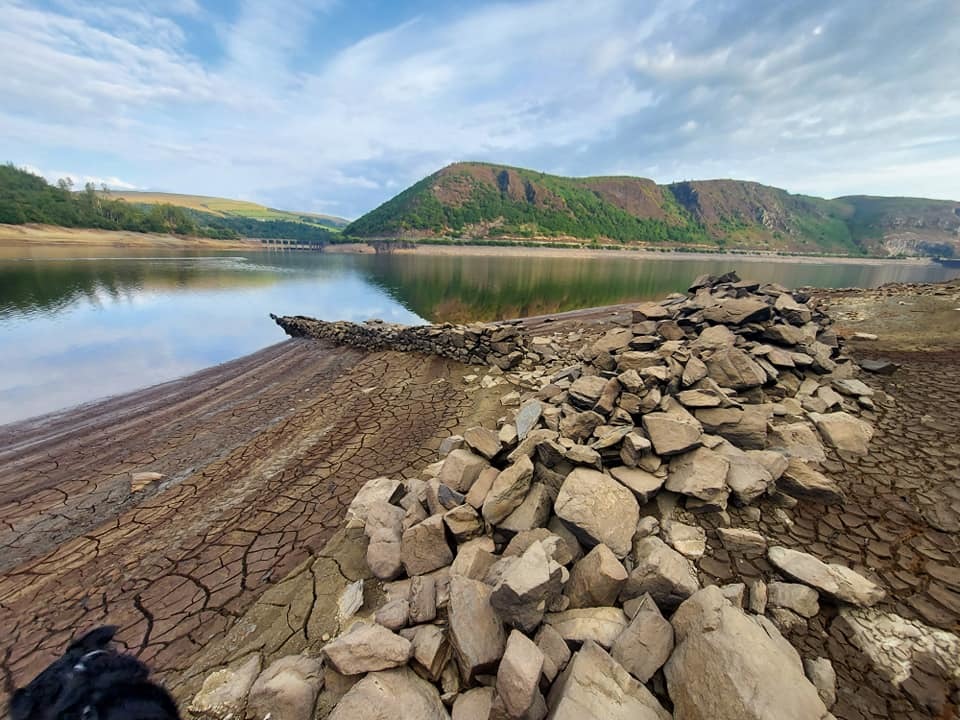 Remains of some old walls under Caban Coch Reservoir