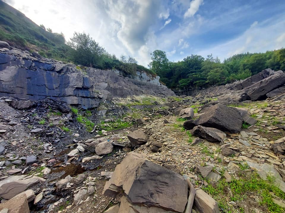 Blocks of concrete from Nant y Gro Dam